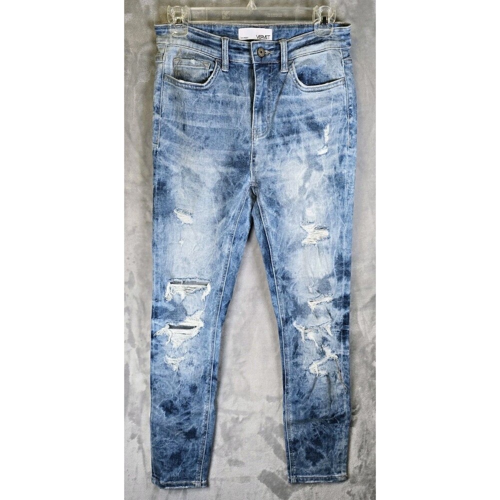 Vervet Jeans Slim Fit 27 Distressed Skinny Hippie Grunge Skater 26x27 Acid Wash